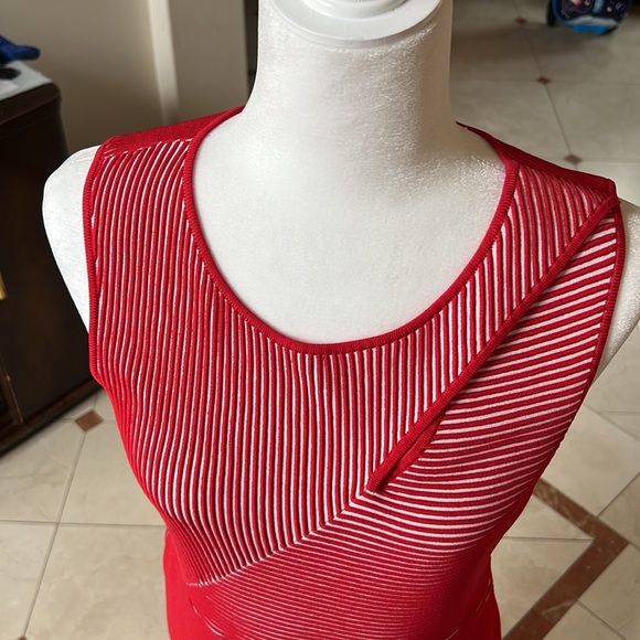 Emporio Armani Red and White Dress. Size 46. (Size 8) - Picture 5 of 8